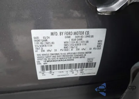 2024 Ford Explorer Xlt from USA, damaged, VIN 1FMSK8DHXRGA59056